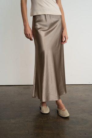 SABRINA SATIN LONG SKIRT