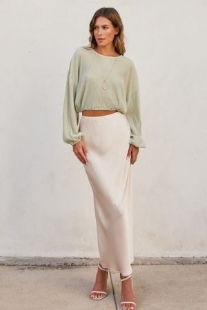 LINA SATIN MAXI SKIRT